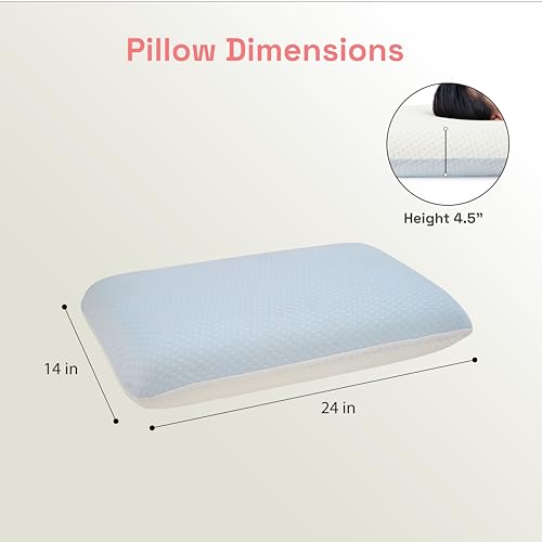 Image of Wakefit Hybrid Dual Memory Foam Pillow | Adaptive Memory Foam & Super-Soft Foam | Ideal for All Sleeping Positions |Removable & Washable Cover | 24 inch x 14 inch x 4.5 inch