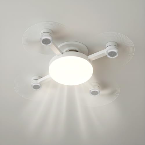 LED ATOMANT Ventilador LED tipo Dron 60W E27 con Control Remoto, Ø52cm, CCT (Blanco Frio, Neutro y Calido), Silencioso, 3 Velocidades, Modo Nocturno y Temporizador