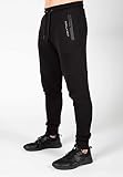 Gorilla Wear Newark Pants - Schwarz - Bodybuildung Fitness Sport Jogginghose Bequem Jogger Baumwolle Polyester Bekleidung für Männer Jungs Black joggen Alltag Logo, M