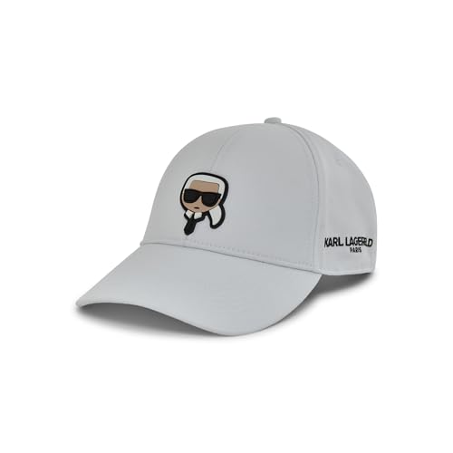 Karl Lagerfeld Paris Women's Baseball Cap Karl Head Rubber Patch Sun Protection Casual Hat, White