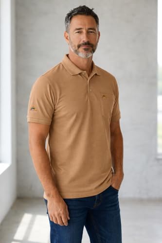 Image of Men Regular fit Polo Neck Front Pocket ||Pocket Embroidery Casual Wear T-Shirt||Half Sleeve Side on Sleeve Embroidery|| Button Closer t Shirt for Men