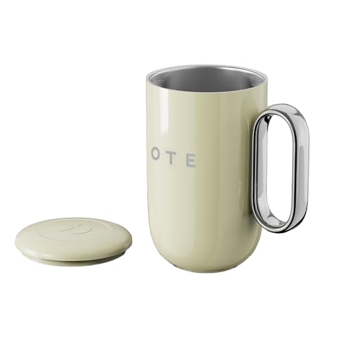 OTE 400ML Travel Coffee Mug Stainless Steel Vacuum Ice and Hot Drinks Insulated Tumbler for Home Office Outdoor Works (white)