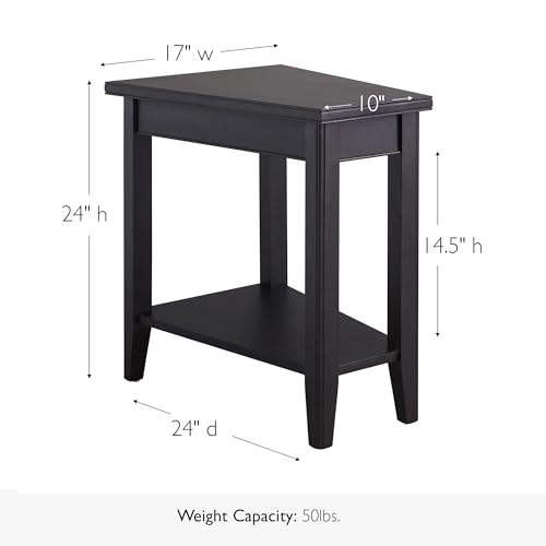 Image of Leick Home Laurent Wedge End Table, 17 inch, Black