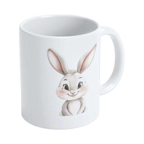 TMZELOA Tasse Lapin 350ml En Céramique, Mug Mignon Pour Café Ou Thé, Impression Brillante,...