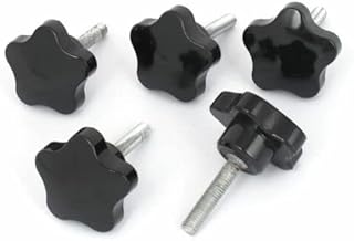 Tool parts 50mm Star Head M8x40mm Male Thread Screw On Clamping Knob Grip Black 5pcs