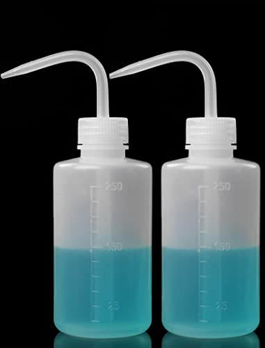 HOOMBOOM 2Pcs Tattoo Wash Bottle 250ml | 8oz Water Squirt Bottle Succulent Watering, Safety Rinse Bottle Watering Tools for Medical Succulent Cleaning Washing Bottle White - Thumbnail 2