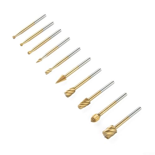 Set de 10 fresas rotativas de carburo para metal y madera miniatura 6