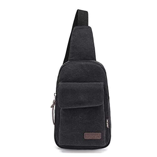 Bolsa de pecho para hombre en lona resistente, ideal para ciclismo y viajes activos