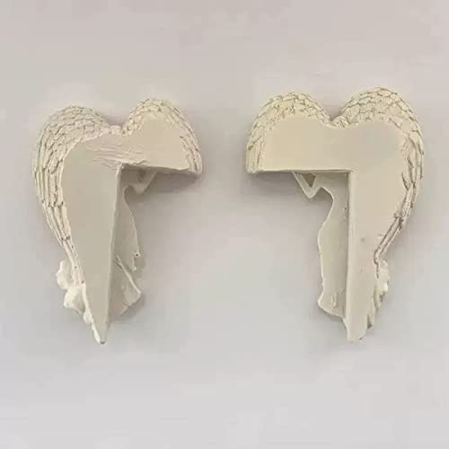 Estatua de ángel para marco de puerta con alas en forma de corazón miniatura 5