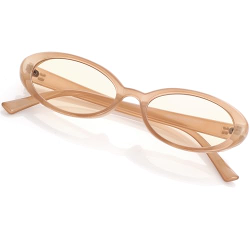 Image of Retro Oval Sunglasses for Women Men 90s Style Vintage Small Sun Glasses UV400 Protection Shades
