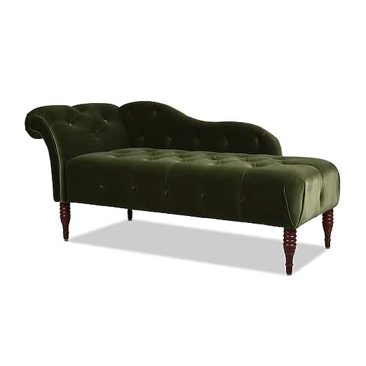Artistic Wood Home Samuel Chaise Lounge Velvet Chaise Luxury Couch ...