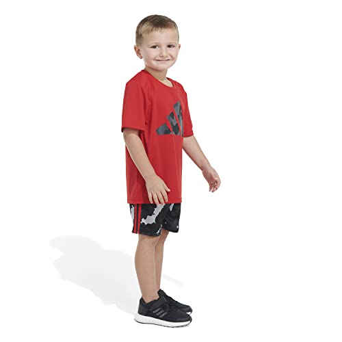 Image of adidas baby-boys Poly Tee Aop 3s Short Set(infant)