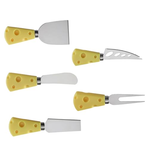 NAMOARLY 5pcs Cheese Knives Set Stainless Steel Cheese Cutter Box Kitchen Utensil for