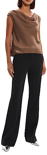 Theory Women's Short Sleeve Cowl Top, Pecan, X-Large