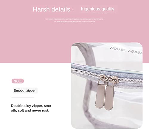 Image of House of Quirk Transparent Toiletry Bag, PVC Travel Bag, Waterproof Makeup Bag, Portable Travel Cosmetic Bag - Grey