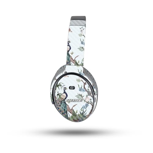 Image of MightySkins Carbon Fiber Skin Compatible with Bose QuietComfort 35 II Headphones - Chinoiserie Fabric | Protective, Durable Textured Carbon Fiber Finish | Easy to Apply
