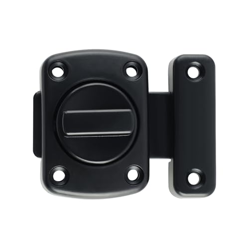 Alise Gate Latch Slide Bolt Latches Lock,Medium Size Safety Double Sided Rotate Gate Hardware, Black,63mmx55m
