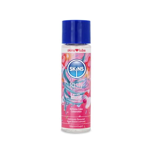 SKINS Birthday Cake Flavoured Lubes - Water Based Lubricant & Licks - Edible Lube