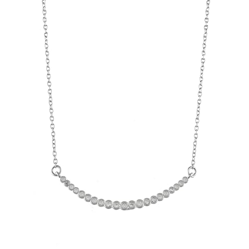 925 Sterling Cz Arc Necklace Gift For Her Valentines For He