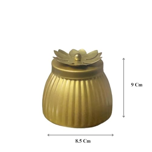 Image of (Pack of 14 Decorative Asian Style Gold plated Jar with Lid - Return gift, Non Airtight Container