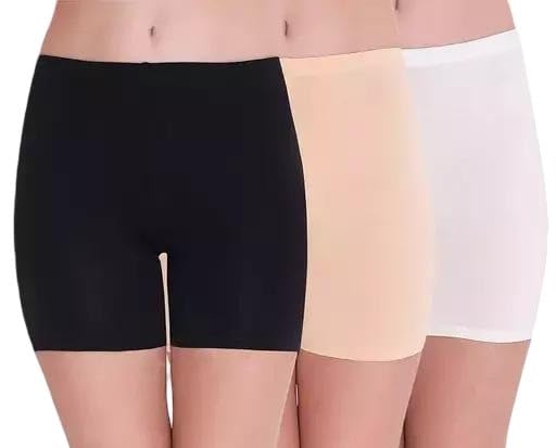 Santa Fashion Cotton Blend Cycling Shorts Soft Elastic Waist Stretch Fabric Inner Comfort Fit Pack of 3 Shorts-picture-25