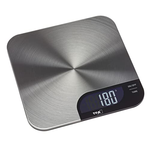 Tfa Dostmann Bilancia Da Cucina Digitale Cheesecake, 50.2006.60, Facile Da Pulire, Funzione Tara, Supporto Antiscivolo, Fino A 5 Kg, In Acciaio Inox
