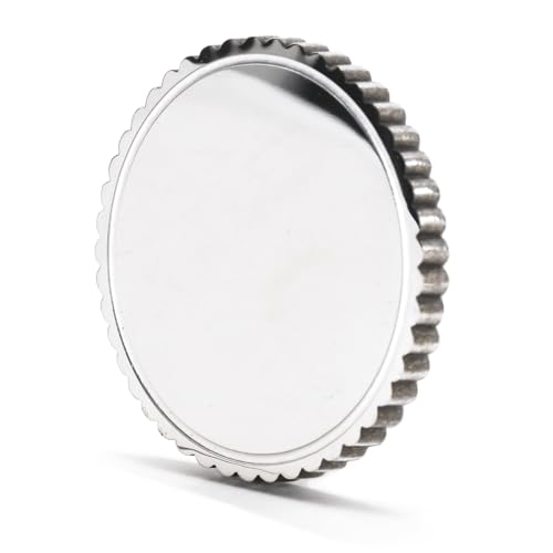 MICAIKEM 40mm 304 Stainless Steel Coin Blanks Reeded Edge Heavy Duty 3mm Thick for Engraving and Stamping. Pack of 5