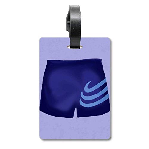 Étiquette de valise chic à rayures bleues, identification premium