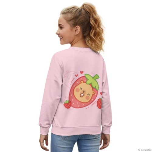 Image of Girls Cardigans Sweater Long Sleeve Crew Neck Button Down Sweaters School Outerwear for Kids Fall Winter Tops