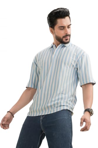Image of Imperial Striped Off Shoulder Polo T-Shirt