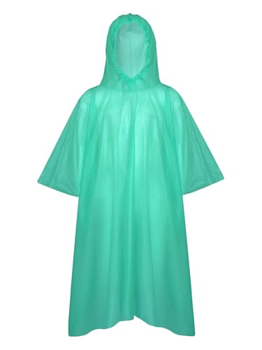 Linjinx Kids Boys Girls Hood Rain Poncho Children Waterproof Reusable Raincoat Raincover for Hiking Cycling Camping