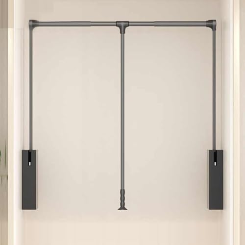 Cintre relevable pour placard haut de gamme avec double tampon amortisseur