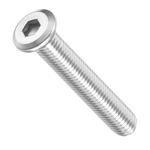Image of METALLIXITY Flat Head Hex Socket Cap Screws Bolts(M10-1.5x60) 8Pcs, 304 Stainless Steel Hex Socket Furniture Bolts Screws - for Furniture Woodworking Project, Silver Tone