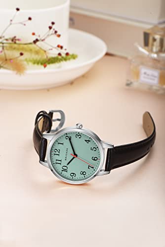 Brigada Women's Watch Nice Fashion Waterproof Silvery Case Black Leather Band Ladies Watch For Women #TOP3