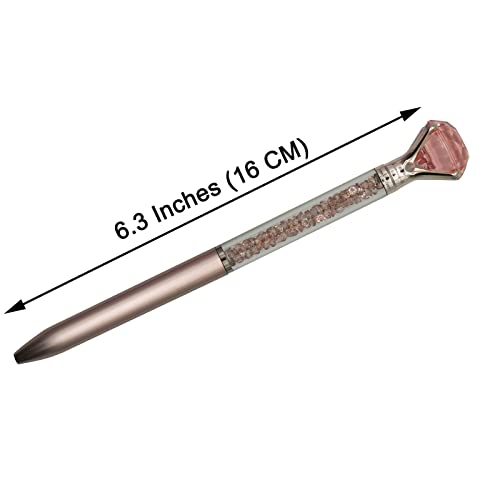 Maydahui 12Pcs Big Crystal Diamond Ballpoint Pens Colorful Retractable Bling Quicksand Pen Rhinestones Metal Pen Black Ink For School Office Wedding Party #TOP1