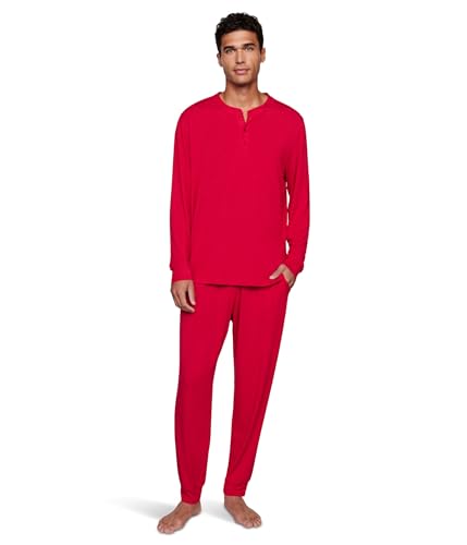 Eberjey Mens Henry - The Long PJ Set Holly Red XX-Large