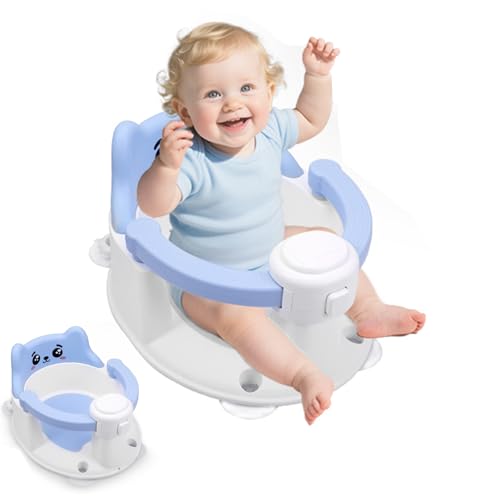 Seggiolino per Vasca da Bagno per Bambini a Partire da 6 Mesi, Seggiolino Bagnetto Neonato Antiscivolo con 4 Ventose e...