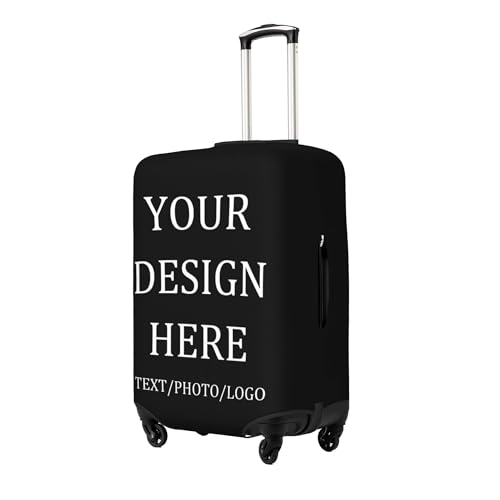 Custom Luggage Cover Add Text/Logo/Photo,Personalized Suitcase Covers for Luggage Scratch Resistant Suitcase Cover,Black2