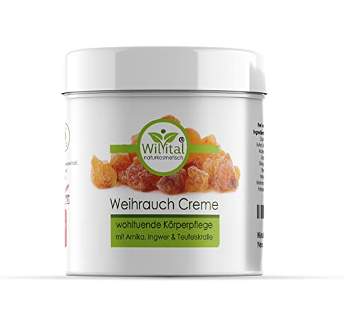 Wilvital Weihrauch Creme 200ml mit Arnika und Teufelskralle - wohltuende Körperpflege mit 100% natürlichem Weihrauch- und Ingwerextrakt
