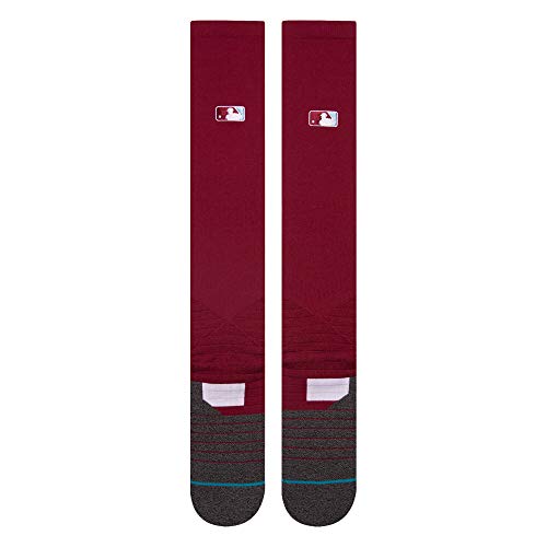 Stance Men's Diamond Pro OTC MLB on Field Calf Sock, Maroon - Medium3