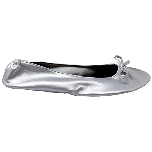 Women's Foldable Portable Ballet Flat Roll Up Slipper Shoes with Travel Pouch - Fold Up Ballet Flats for Women - Black,Silver,Gold,Pink 6