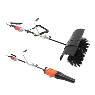 DIFU Schneefräse Elektrische | 2-in-1 Elektro Schneefräse und Kehrmaschine | Motorbesen für Draußen | inkl. Schutzbrille | Handgeführtes Handheld Schneeräumgerät