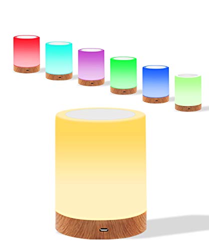 Preisvergleich Produktbild LED Nachtlicht für Kinder, Wiederaufladbares baby nachtlicht mit RGB-Farbwechsel, Nachttischlampe dimmbar touch zum Lesen, Schlafen und Entspannen