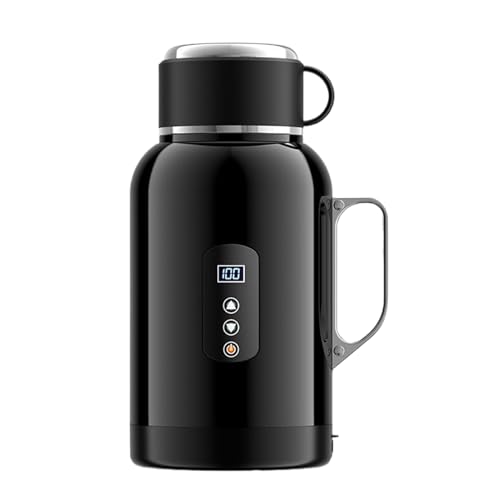 車載電気ケトル | 加熱可能 携帯用 1500ml 12/24V ポット - 自動シャットオフ ケトル | キャンピング 日常通勤 ロードトリップ アウトドア 旅行 ドライブ用