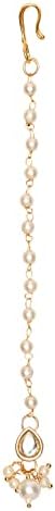 Gold Plated Pearl Kundan Maang Tikka for Kids