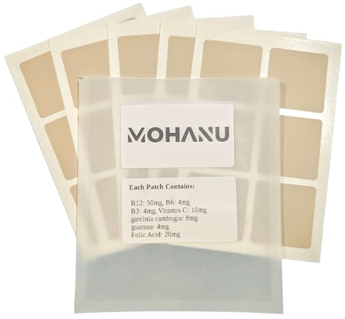 Mohanu B12 Patch for Energy Boost – 30 Day Vitamin Supply B12 Patches – Transdermal B12 Adhesive B12 Patches – B12 Patches with up to 24 Hours Use Per Patch