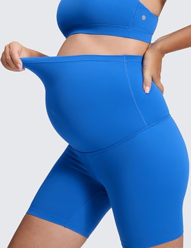 Image of CRZ YOGA Maternity Biker Shorts 6 inch | Butterluxe, Extremely Soft, Gentle Compression, Yoga, Super High Rise, U-shaped Belly, Pregnancy and Postpartum