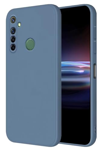HONLEN Funda Compatible para Realme 6i / Realme 5i / Realme 5s / Realme 5 Case, (6.52' Inches) Líquida TPU Silicona Cover con Anti-Rasguño, Cáscara Suave Cubierta Lavanda Gris