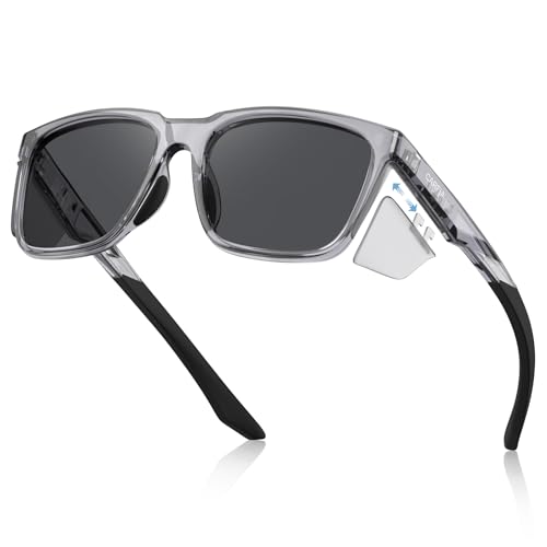CARFIA Retro Sport Casual Polarized Sunglasses For Men Women With Removable Side Shield UV 400 Protection CA0921