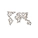 Produktbild Hoagard Metal World Map Bronze XL Weltkarte aus Metall Bronze XL | 80cm x 140cm | Geometrische Metallwandkunst, Wanddekoration
